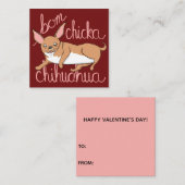 De Correspondance Carte Mini Saint Valentin Bom Chicka Chihuahua (Devant / Derrière)