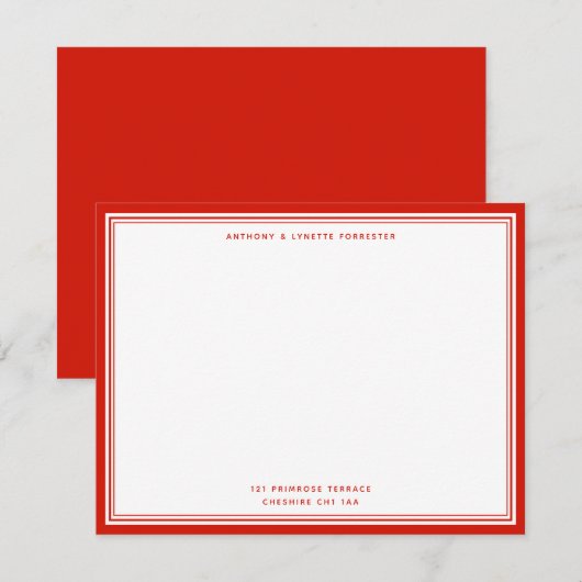 De Correspondance Carte moderne Candy Red Nom et adresse (Devant / Derrière)
