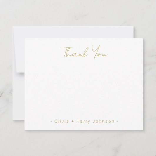 De Correspondance Carte moderne chic Mariage Merci blanc plat (Devant)