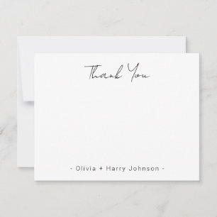 De Correspondance Carte moderne chic Mariage Merci blanc plat