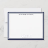De Correspondance Carte moderne Denim Blue Border Nom et adresse (Devant)