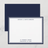 De Correspondance Carte moderne Denim Blue Border Nom et adresse (Devant / Derrière)