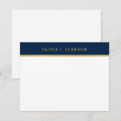 De Correspondance Carte moderne Elegant Marine Gold Flat Note (Devant / Derrière)