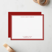 De Correspondance Carte moderne Ruby Rouge Nom et adresse (Devant/Arrière en situation)