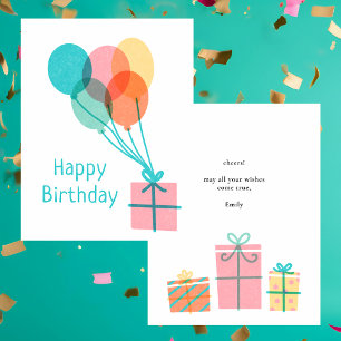 De Correspondance Carte moderne simple colorée heureuse d'anniversai