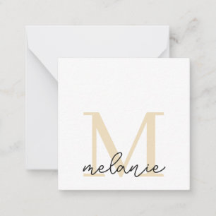 De Correspondance Carte Monogram Chic Light Or Flat Note