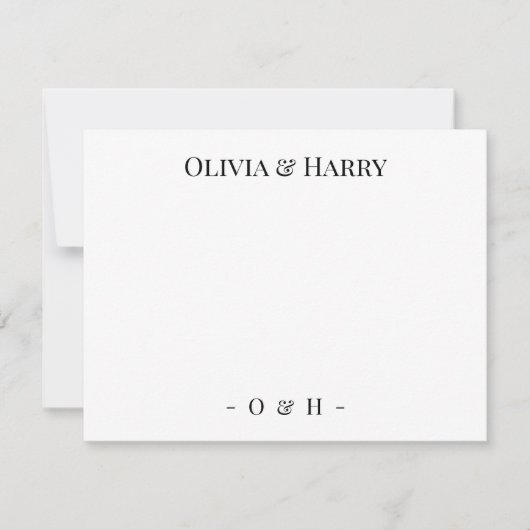 De Correspondance Carte Monogram Elegant Mariage blanc (Devant)