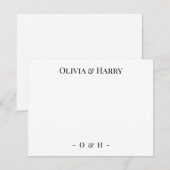 De Correspondance Carte Monogram Elegant Mariage blanc (Devant / Derrière)
