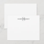De Correspondance Carte Monogram Elegant Minimal Stylish (Devant / Derrière)