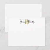 De Correspondance Carte Monogram Elegant Script plat (Devant / Derrière)