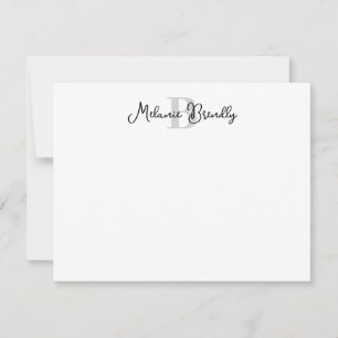 De Correspondance Carte Monogram Elegant Script plat