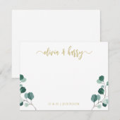 De Correspondance Carte Monogram Eucalyptus Gold Mariage blanc (Devant / Derrière)