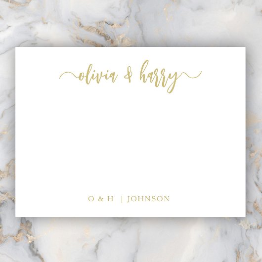 De Correspondance Carte Monogram Gold White Mariage Note