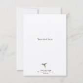 De Correspondance Carte Monogram Humminbird Note (Dos)