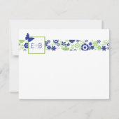De Correspondance Carte Monogram Navy et Lime Flat Note (Devant)