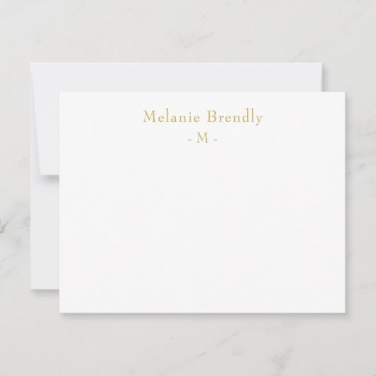 De Correspondance Carte Monogramme Gold White Note (Devant)