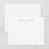 De Correspondance Carte Monogramme Gold White Note (Devant / Derrière)