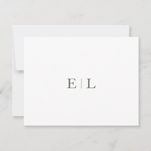 De Correspondance Carte Monogramme Mariage blanc chic (Devant)