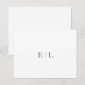 De Correspondance Carte Monogramme Mariage blanc chic (Devant / Derrière)