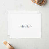 De Correspondance Carte Monogramme Mariage Bleu Blanc (Devant/Arrière en situation)