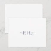 De Correspondance Carte Monogramme Mariage Bleu Blanc (Devant / Derrière)