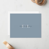 De Correspondance Carte Monogramme Mariage Bleu Chic (Devant/Arrière en situation)