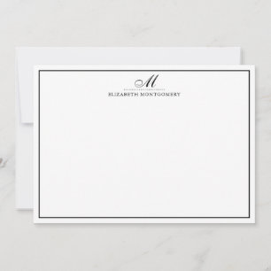 De Correspondance Carte Monogramme Noir & Blanc Flat Note