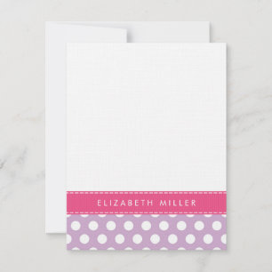 De Correspondance Carte Monogramme Pois Lilac & Pink Ribbon