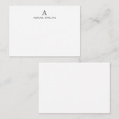 De Correspondance Carte Monogramme professionnelle classique (Devant / Derrière)