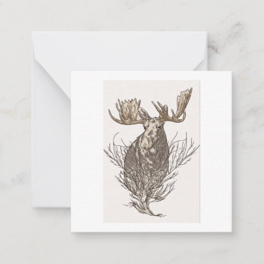 De Correspondance Carte Moose Note Illustrée, Simplement, Chic, Uniq (Devant)