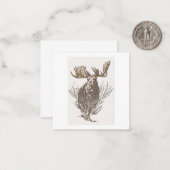 De Correspondance Carte Moose Note Illustrée, Simplement, Chic, Uniq (Devant/Arrière en situation)