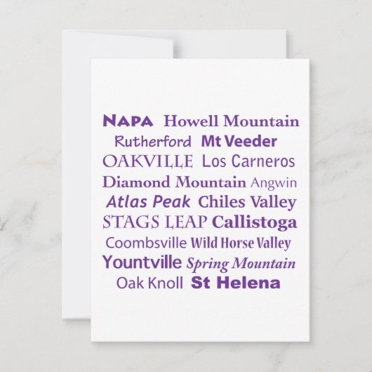 De Correspondance Carte Napa Wines Flat Note (Devant)