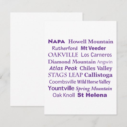 De Correspondance Carte Napa Wines Flat Note (Devant / Derrière)