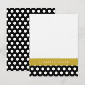 De Correspondance Carte Noir & Or  Pois Monogramme Note (Devant / Derrière)