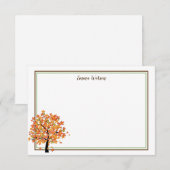 De Correspondance Carte Note Plat - Automne (Devant / Derrière)