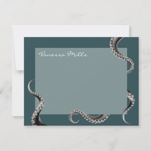 De Correspondance Carte Octopus Turquoise Note (Devant)