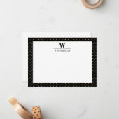 De Correspondance Carte originale Monogramme Faux Gold Note (Devant/Arrière en situation)