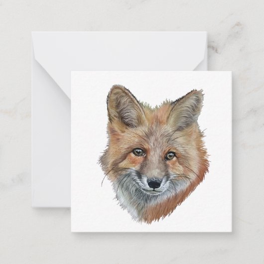De Correspondance Carte Pastel Pencil Fox Postcard Style Note Card (Devant)