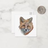 De Correspondance Carte Pastel Pencil Fox Postcard Style Note Card (Devant/Arrière en situation)