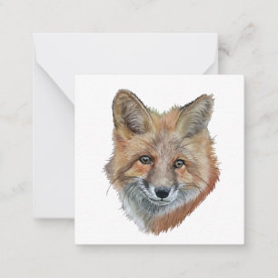 De Correspondance Carte Pastel Pencil Fox Postcard Style Note Card