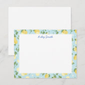 De Correspondance Carte personnalisée citron bleu plat (Devant / Derrière)