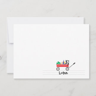 De Correspondance Carte personnalisée Red Wagon Flat Note