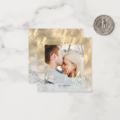 De Correspondance Carte photo en marbre Merci Mariage avec enveloppe (Devant/Arrière en situation)