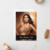 De Correspondance Carte photo personnalisé Pageant (Devant/Arrière en situation)