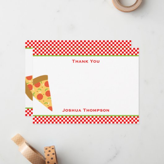 De Correspondance Carte Pizza Flat Note (Devant/Arrière en situation)