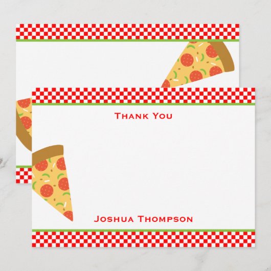De Correspondance Carte Pizza Flat Note (Devant / Derrière)