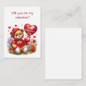 De Correspondance Carte plat Heureuse Sainte-Valentin Teddy Bear (Devant / Derrière)
