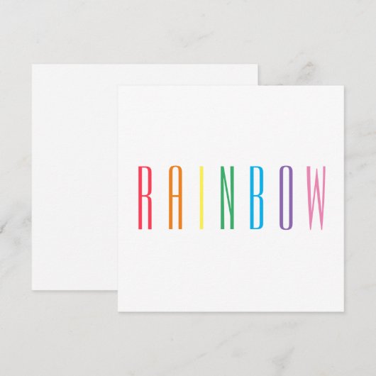 DE CORRESPONDANCE CARTE PLATE CARRÉE RAINBOW 5,25" (Devant / Derrière)