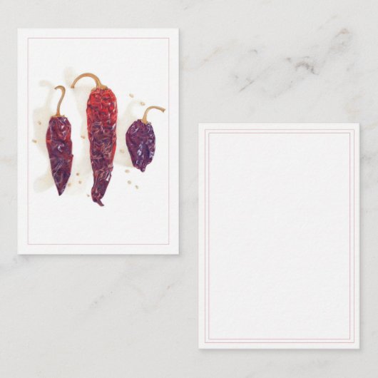 De Correspondance Carte plate CHILI PEPPERS 2,5x3,5 (Devant / Derrière)