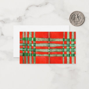 De Correspondance CARTE PLATE HORIZONTALE 3,5x2 TARTAN SCOTT ROUGE